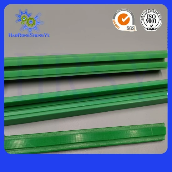 Customized Wear Resistant Green PA Nylon Single Groove Chain Rail Flexible Conveyor Guide